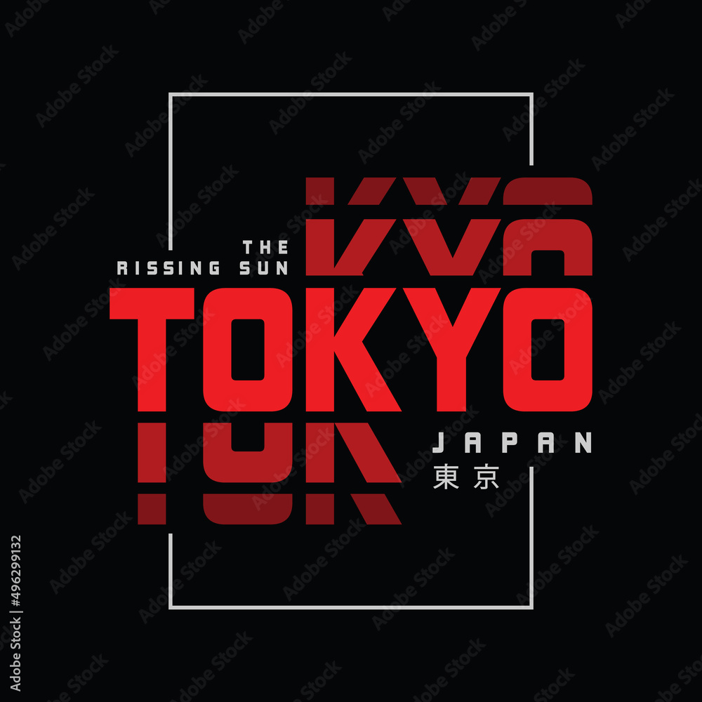 Fototapeta premium Tokyo typography t-shirt and apparel design