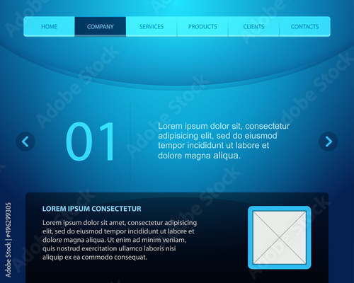 Abstract hemispheres in blue space vector home page template. Volumetric design of approaching planets for landing page. Modern company website with bright gradient with creative halftones.