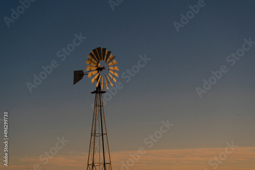 A traditional ranch windmill in rural Texas