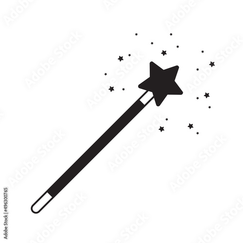magic glitter wand simple icon isolated on white background