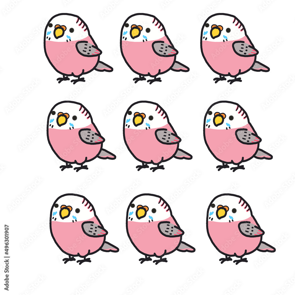 set of white pink birds set of white pink birds
