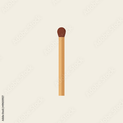 I letter made with match. Vector wooden matchstick isolated font