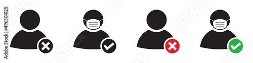 No face mask no entry icon, vector illustration