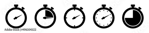 Timers Icon Set On Transparent Background photo