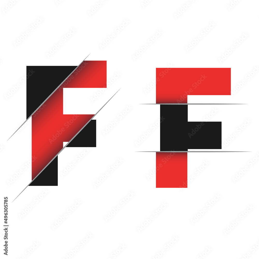 modern initial letter f cut style logo. simple icon, template design modern initial letter f cut style logo. simple icon, template design