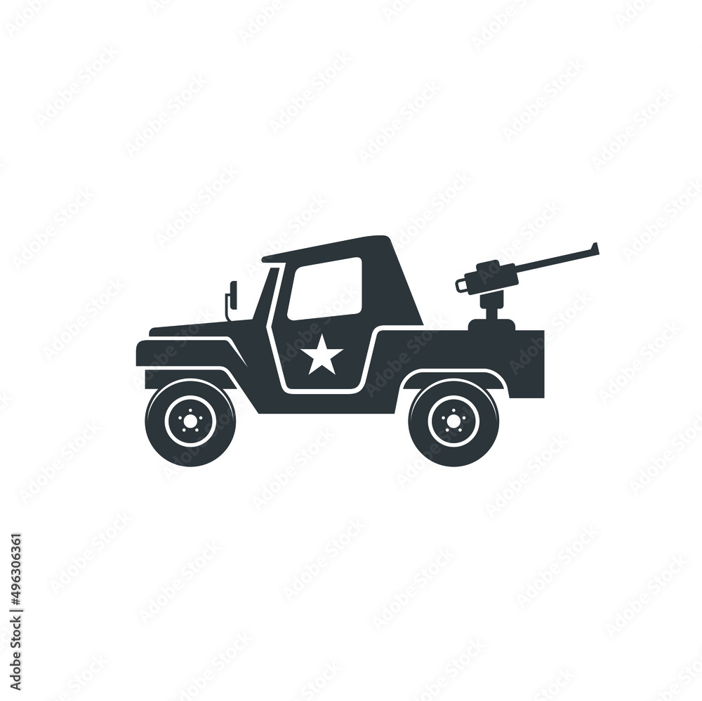 illustration of vehicle mounted machine gun.