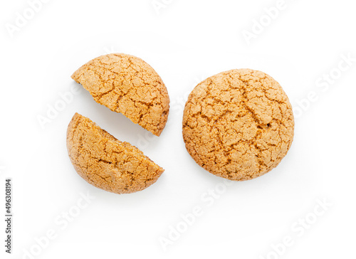 honey cookies isolated on white background