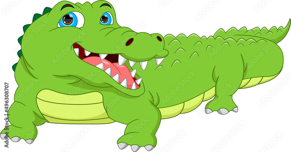 Fototapeta premium cute crocodile cartoon on white background