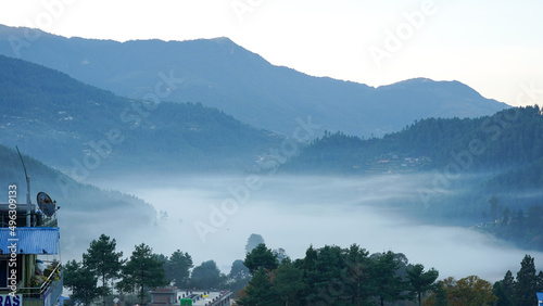 Shivalaya village on the Jiri to Lukla trek in the Himalaya mountains of Nepal. photo