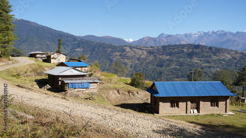 Shivalaya village on the Jiri to Lukla trek in the Himalaya mountains of Nepal. photo