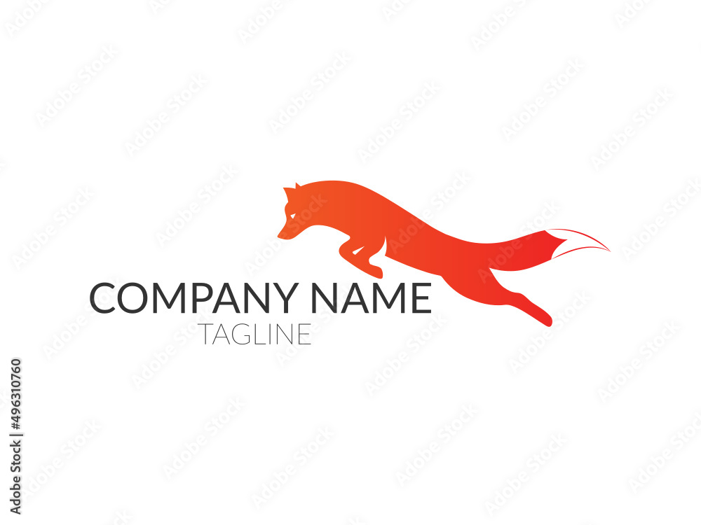 Fototapeta premium Jump fox logo. flying fox logo. fox vector art design
