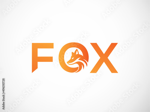 Fox logo. Fox letter logo design. creative fox vector logo