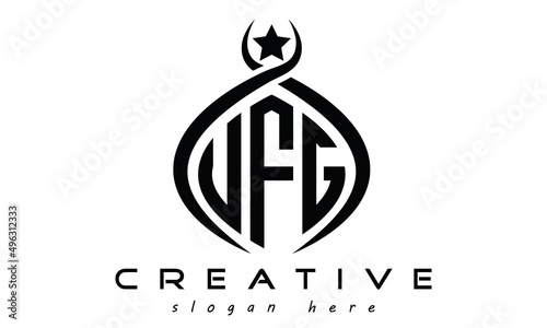 Bild auf Leinwand UFG letters curved, oval, rectangle geometric monogram letters logo design vecto