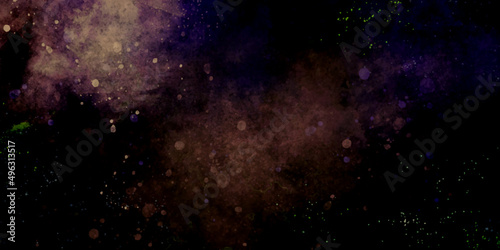 Star field in galaxy space with nebulae, abstract watercolor digital art painting starlight nebula in galaxy at universe. Dark Night Sky Deep Space background - Wide dark outer space multi-coloured.