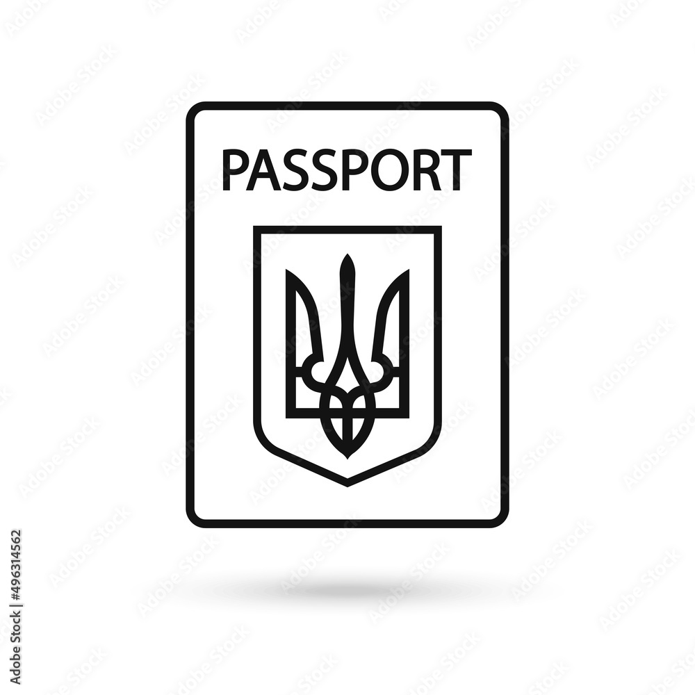 Ukraine passport icon. Vector Illustration. Ukraine passport icon. Vector Illustration.