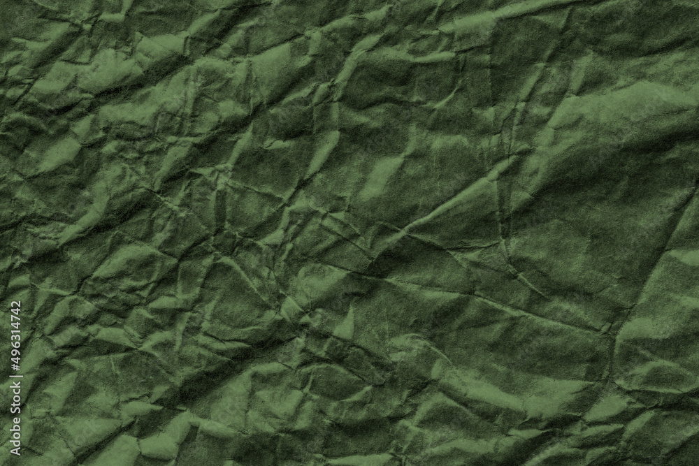 Fototapeta premium Crumpled paper green texture.