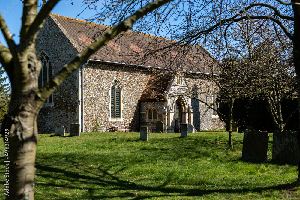 All Saints church in the small village of Sutton in the rural British countryside