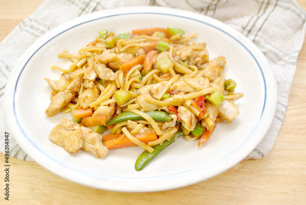 Teriyaki Chicken Vegetable Stir Fry with Thin Noodles Teriyaki Chicken Vegetable Stir Fry with Thin Noodles