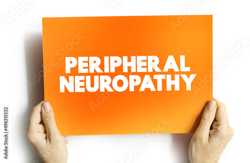 Peripheral neuropathy text quote on card, medical concept background photo