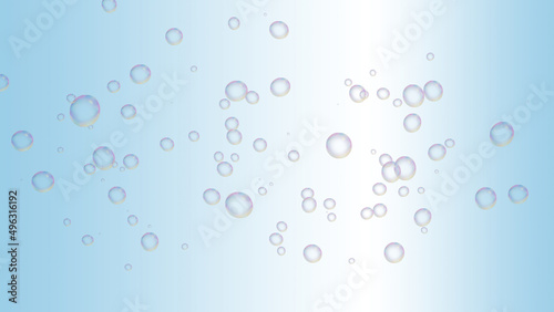 3D render Bubble air or water in Blue background for beauty fashion for nature product