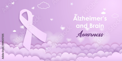 Alzheimer's and Brain Awareness Month and Alzheimer's Association. A health care poster. photo