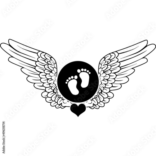 Baby with Wings and Halo Vector