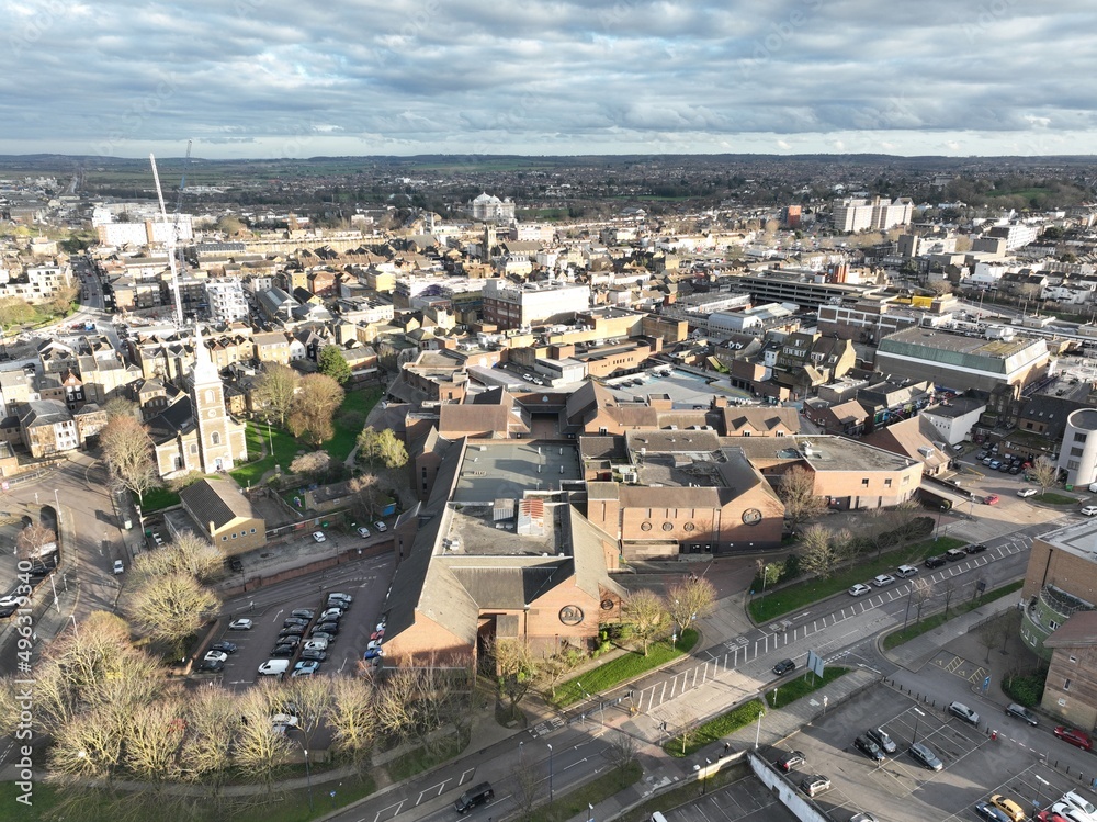 Naklejka premium Drone shot of Gravesend Town Centre