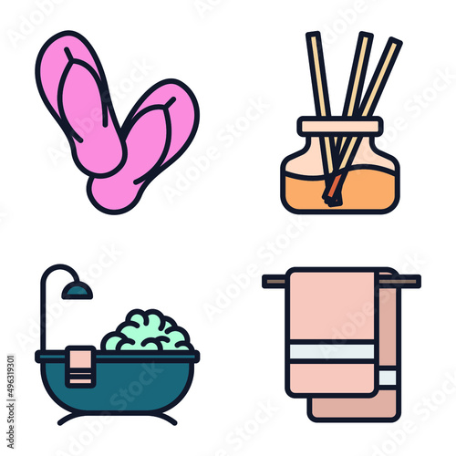 Spa and Beauty set icon symbol template for graphic and web design collection logo vector illustration
