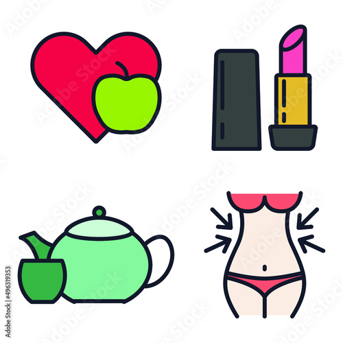 Spa and Beauty set icon symbol template for graphic and web design collection logo vector illustration