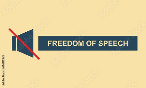 Freedom of speech concept. Motivation illustration. Freedom, revolution, protest. Civil rights protest. Volume control sign. Creative social design concept on the beige background.