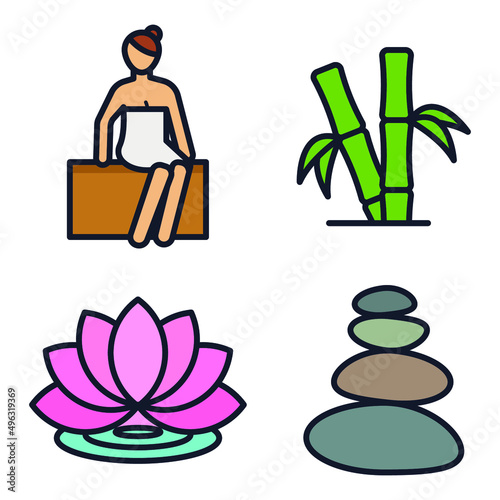 Spa and Beauty set icon symbol template for graphic and web design collection logo vector illustration