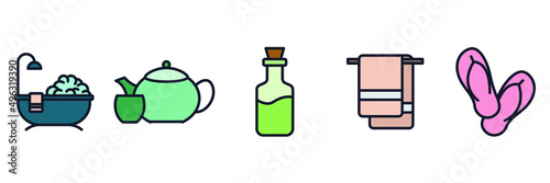 Spa and Beauty set icon symbol template for graphic and web design collection logo vector illustration