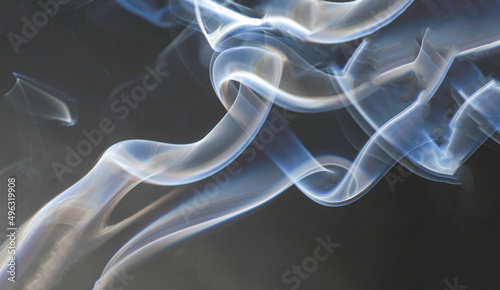 Smoke photographed in the studio with copy space and background