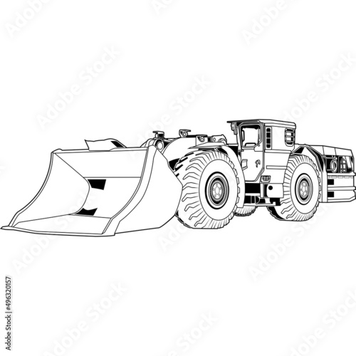 Scoop Tram Detailed Vector Clipart