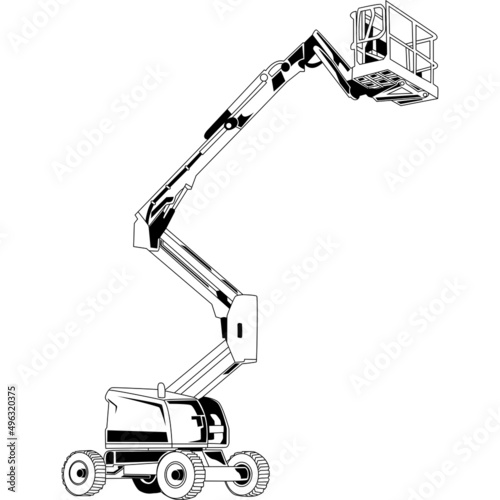 Cherry Picker Detailed Vector Clipart