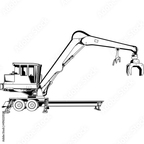 Knuckleboom Loaders Detailed Vector Clipart