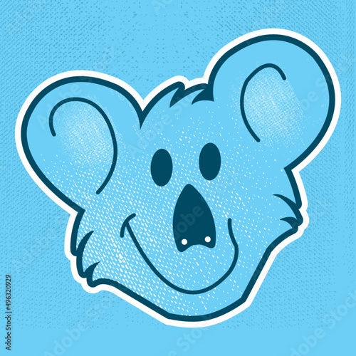 Canvas Print A cute, smiling koala face in vector art