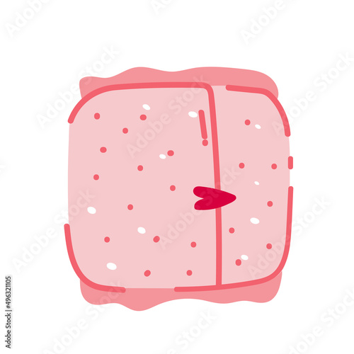 Hand drawn vector illustration of menstrual pad