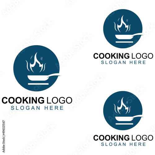 Wallpaper Mural Logos for cooking utensils, cooking pots, spatulas and cooking spoons. Using a vector illustration template design concept. Torontodigital.ca