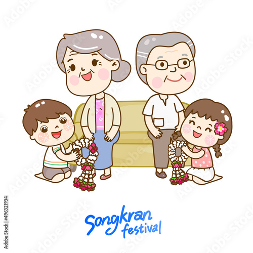 Fototapeta Naklejka Na Ścianę i Meble -  Illustration for Songkran Festival Thailand.