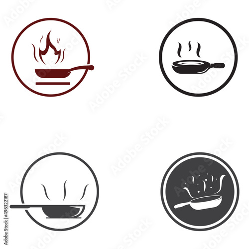 Logos for cooking utensils, cooking pots, spatulas and cooking spoons. Using a vector illustration template design concept.