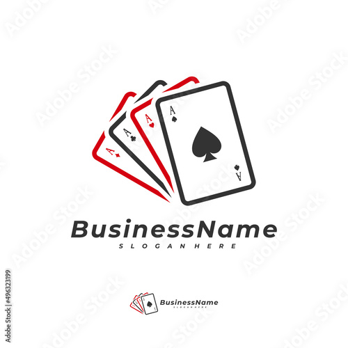 Poker card logo vector template, Creative Gambling logo design concept