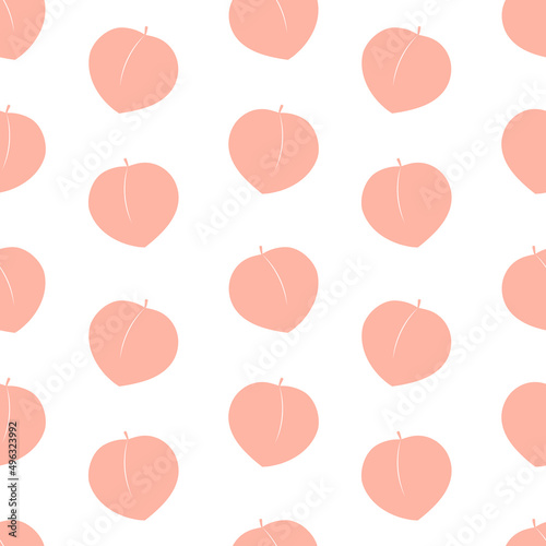 Seamless pattern peaches silhouette vector illustration