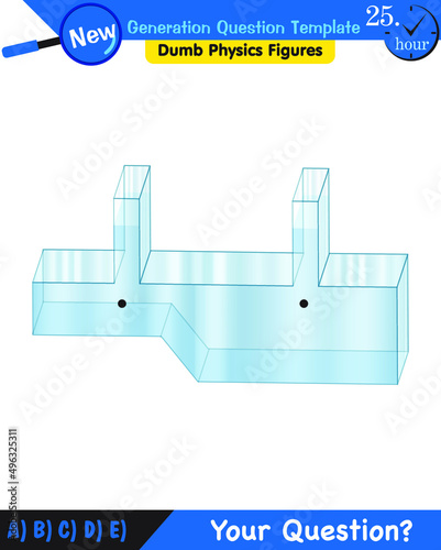 Physics, pressure of liquids, buoyant forces of liquids, next generation question template, dumb physics figures, exam question, eps 