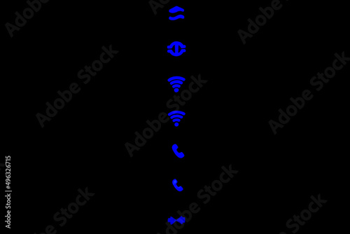 Lighting WIFI Internet Connection signs on computer