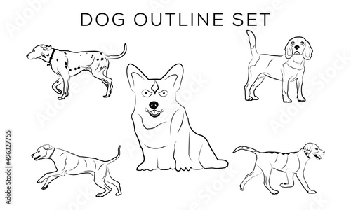 Dog outline icon. Pet vector illustration. Canine symbol isolated.