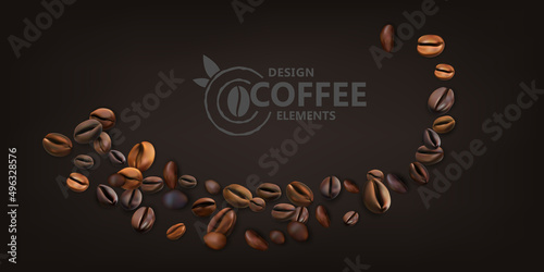 Coffee beans decoration element.