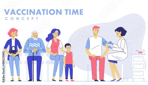 People vaccination concept for immunity health. Healthcare, medical treatment, prevention and immunize.