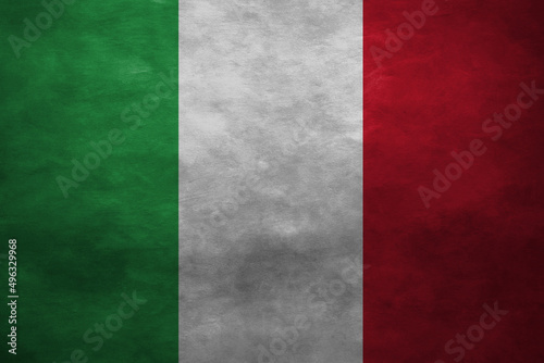 Patriotic stone wall background in colors of national flag. Italy