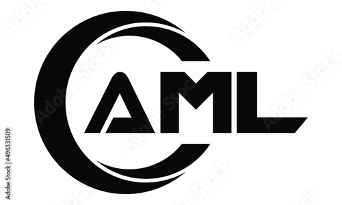 AML swoosh logo design vector template | monogram logo | abstract logo | wordmark logo | lettermark logo | business logo | brand logo | flat logo.